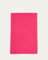 Bergdorf Goodman Ribbed Cashmere Scarf, Black In Pink