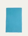 Bergdorf Goodman Ribbed Cashmere Scarf, Black In Glacier