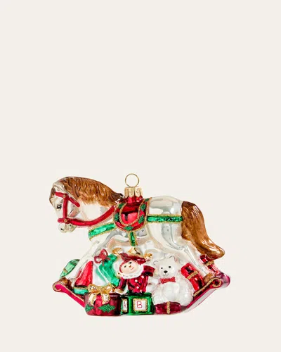Bergdorf Goodman Rocking Horse Christmas Ornament In Multi