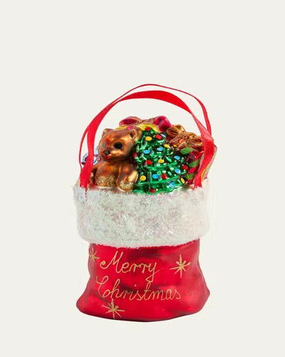 Bergdorf Goodman Santa Bag Ornament In Multi