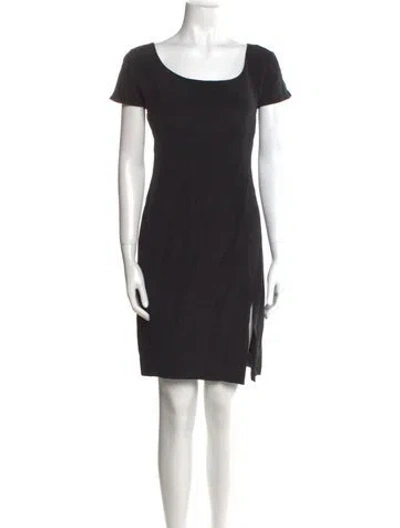 Pre-owned Bergdorf Goodman Scoop Neck Mini Dress In Black