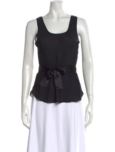 Pre-owned Bergdorf Goodman Scoop Neck Sleeveless Top In Black