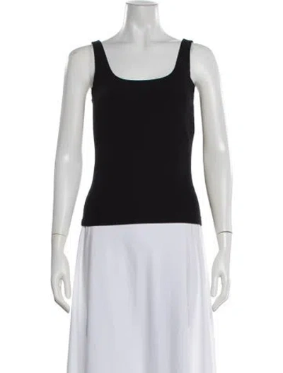 Pre-owned Bergdorf Goodman Scoop Neck Sleeveless Top In Black
