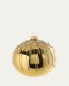 Bergdorf Goodman Shiny Gold Ball Ornament With Gold Glitter In Gold
