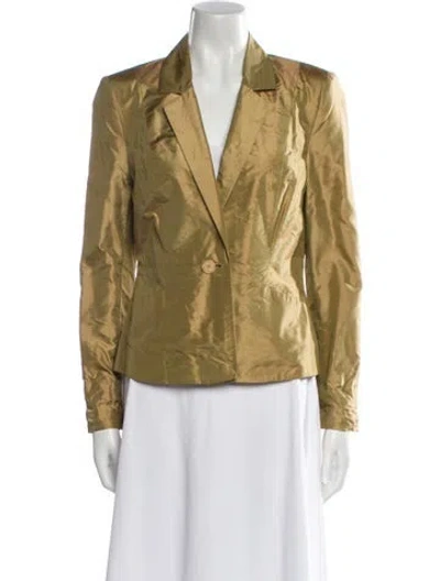 Pre-owned Bergdorf Goodman Silk Blazer In Gold