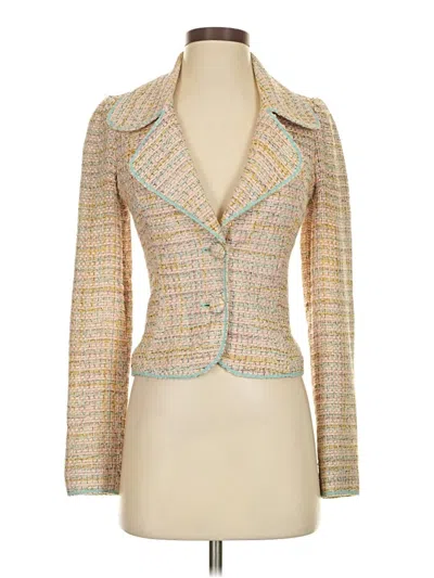 Pre-owned Bergdorf Goodman Silk Blazer Jacket In Pink