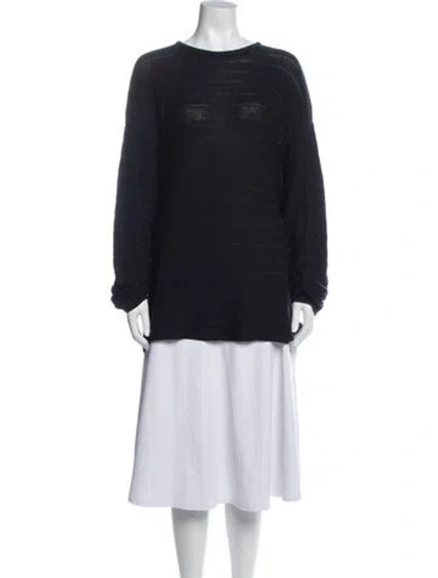 Pre-owned Bergdorf Goodman Silk Crew Neck Sweater In Blue