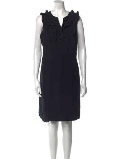 Pre-owned Bergdorf Goodman Silk Knee-length Dress In Black