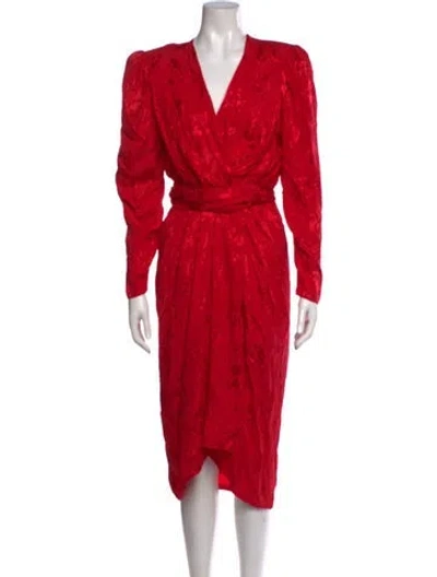 Pre-owned Bergdorf Goodman Silk Knee-length Dress In Red