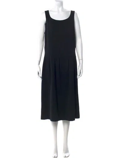 Pre-owned Bergdorf Goodman Silk Midi Length Dress In Black