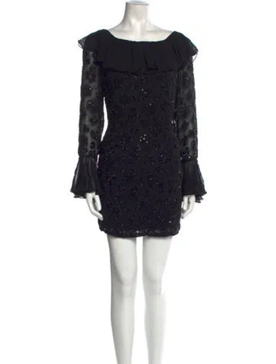 Pre-owned Bergdorf Goodman Silk Mini Dress In Black