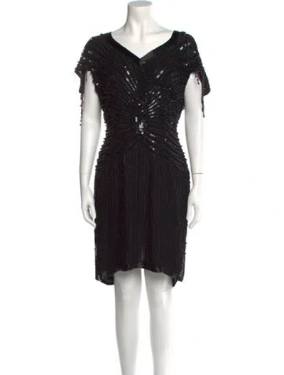 Pre-owned Bergdorf Goodman Silk Mini Dress In Black