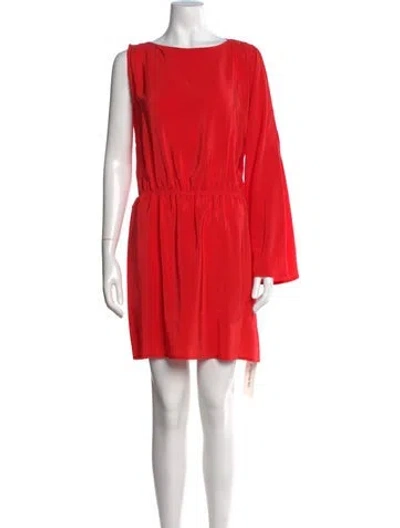 Pre-owned Bergdorf Goodman Silk Mini Dress In Red