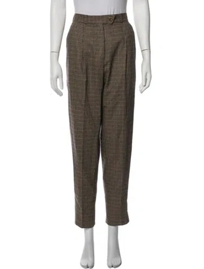 Pre-owned Bergdorf Goodman Silk Straight Leg Pants In Multicolor