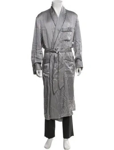 Pre-owned Bergdorf Goodman Silk Striped Robe In Multicolor