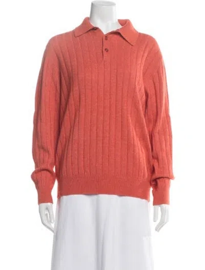 Pre-owned Bergdorf Goodman Silk Sweater In Orange