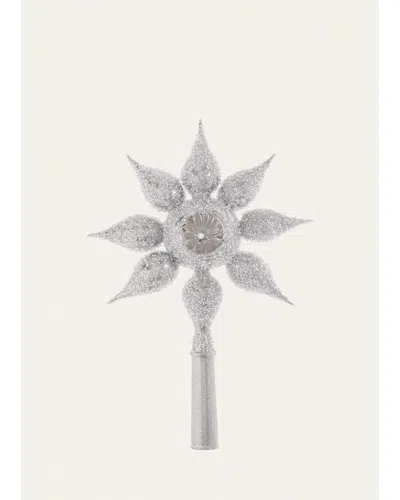 Bergdorf Goodman Silver Star Christmas Tree Topper In Gray