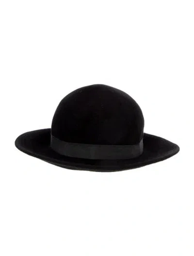 Pre-owned Bergdorf Goodman Small Brim Top Hat In Black