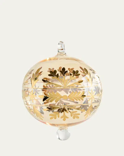 Bergdorf Goodman Snowflake Clear Christmas Ornament In Gold