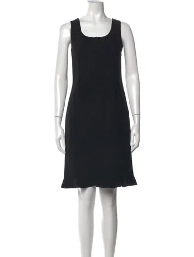 Pre-owned Bergdorf Goodman Square Neckline Knee-length Dress In Black