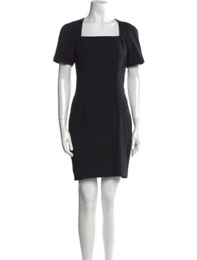 Pre-owned Bergdorf Goodman Square Neckline Mini Dress In Black