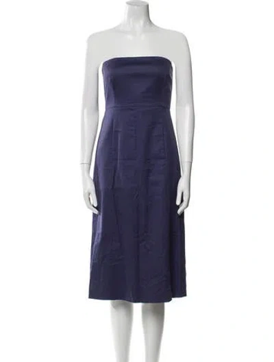 Pre-owned Bergdorf Goodman Strapless Mini Dress In Blue