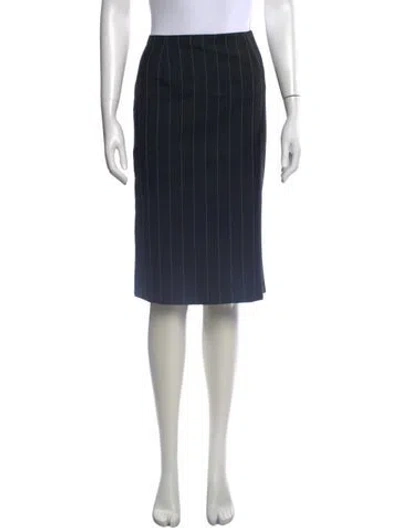 Pre-owned Bergdorf Goodman Striped Knee-length Skirt In Black
