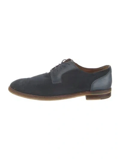 Pre-owned Bergdorf Goodman Suede Derby Shoes In Blue