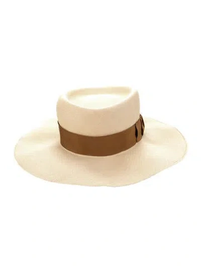 Pre-owned Bergdorf Goodman Sun Hat W/tags W/tags In Brown