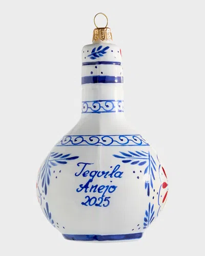 Bergdorf Goodman Tequila Reposado Bottle Christmas Ornament In Blue