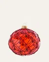 Bergdorf Goodman Transparent Red Art Deco Ball Ornament In Red