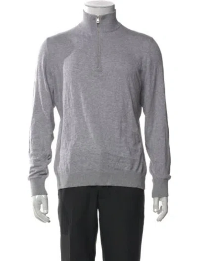 Pre-owned Bergdorf Goodman Turtleneck Long Sleeve Sweatshirt In Gray