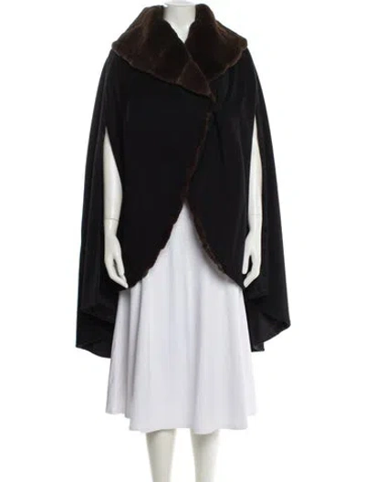 Pre-owned Bergdorf Goodman Vintage 1980's Cape In Black