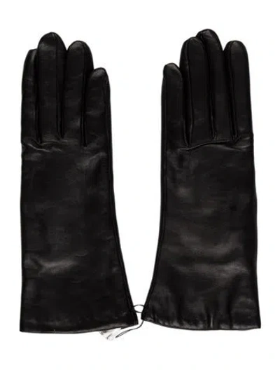 Pre-owned Bergdorf Goodman Vintage Leather Gloves In Black