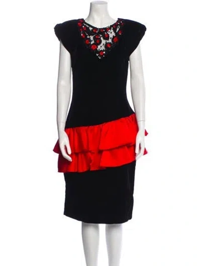 Pre-owned Bergdorf Goodman Vintage Midi Length Dress In Multi