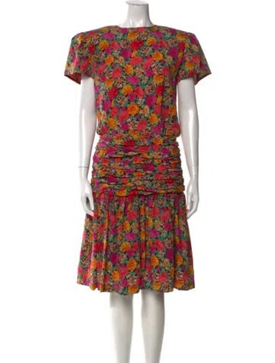 Pre-owned Bergdorf Goodman Vintage Midi Length Dress In Multi