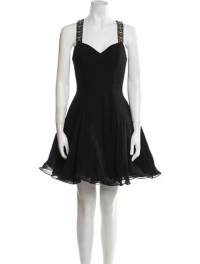 Pre-owned Bergdorf Goodman Vintage Mini Dress In Black