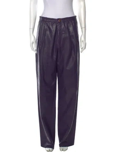 Pre-owned Bergdorf Goodman Vintage Wide Leg Pants In Purple