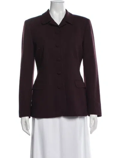 Pre-owned Bergdorf Goodman Vintage Wool Blazer In Burgundy