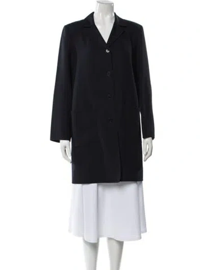 Pre-owned Bergdorf Goodman Virgin Wool Blazer In Blue