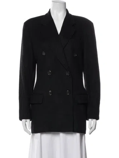 Pre-owned Bergdorf Goodman Virgin Wool Blazer In Blue