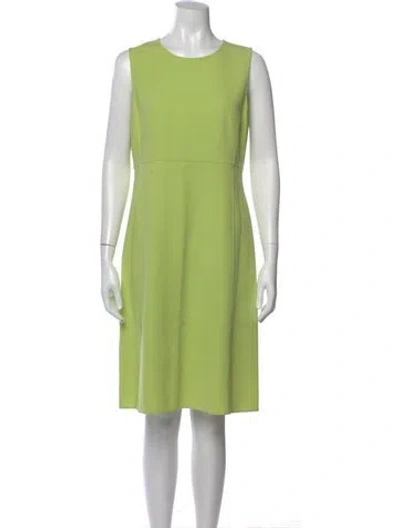 Pre-owned Bergdorf Goodman Virgin Wool Knee-length Dress In Green
