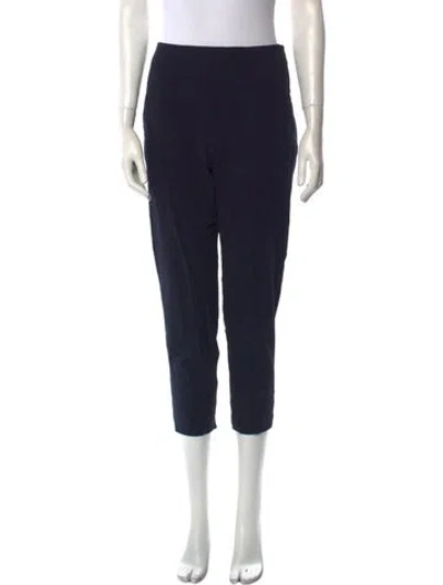 Pre-owned Bergdorf Goodman Virgin Wool Straight Leg Pants In Blue