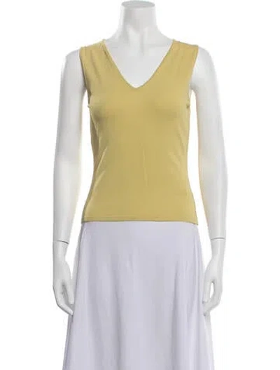 Pre-owned Bergdorf Goodman V-neck Sleeveless Top In Blue