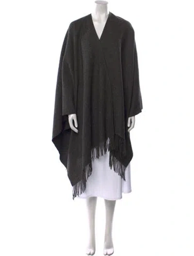 Pre-owned Bergdorf Goodman V-neck Sweater In Gray