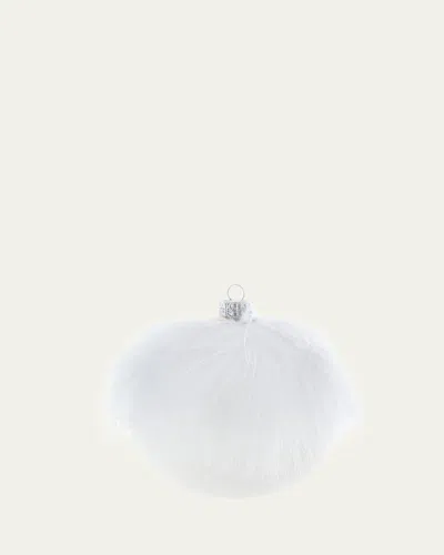Bergdorf Goodman White Feather Ball Ornament