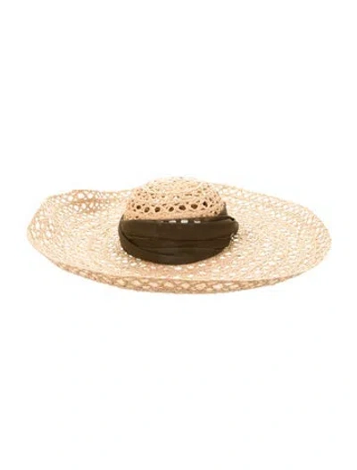 Pre-owned Bergdorf Goodman Wide Brim Sun Hat In Multi