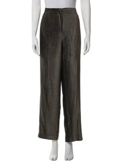 Pre-owned Bergdorf Goodman Wide Leg Pants In Grey
