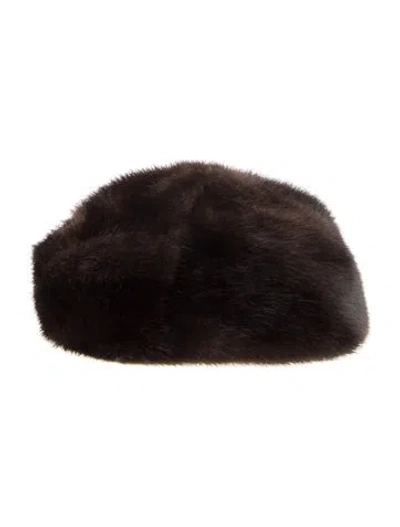 Pre-owned Bergdorf Goodman Women's Fur Beret In Brown