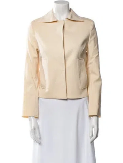Pre-owned Bergdorf Goodman Wool Biker Jacket In Neutral